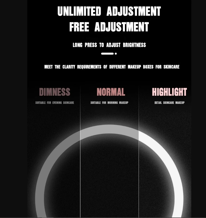 1200 mah LED Makeup Mirror 3 Color Light Adjustment  Light Up at a Touch Ultra Long Endurance Tray Storage Table Vanity Mirror