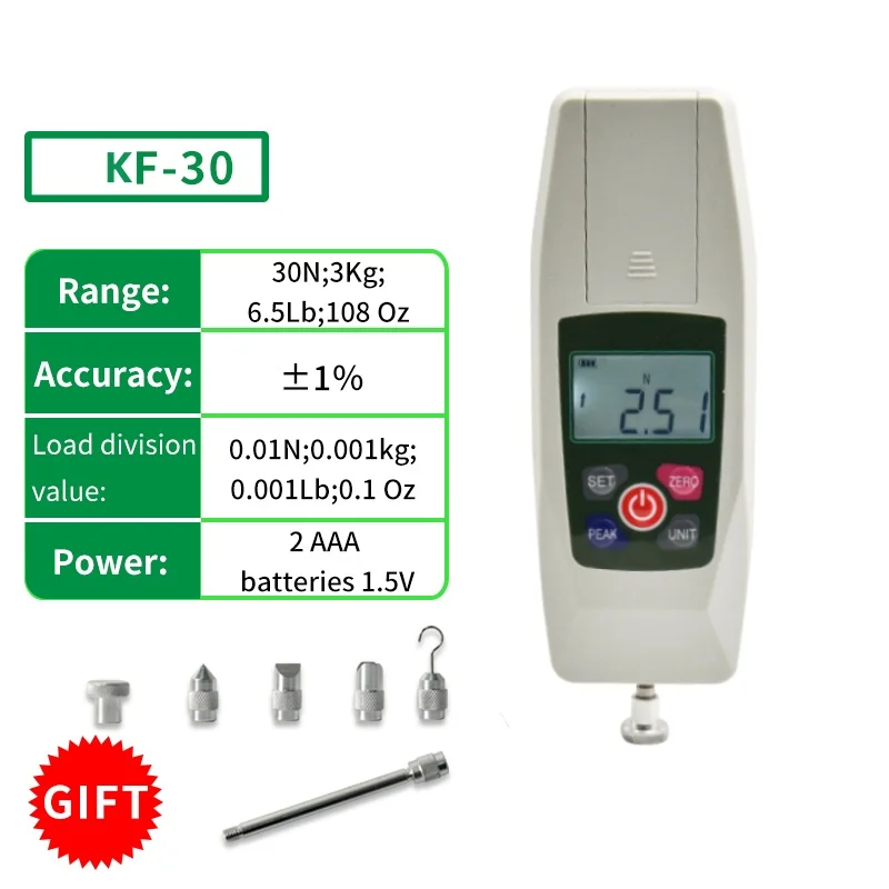 30N KF-30 3kg;6.5Lb;108oz เกจวัดแรงดึงดิจิตอล Dynamometer N,KG,LB, oz