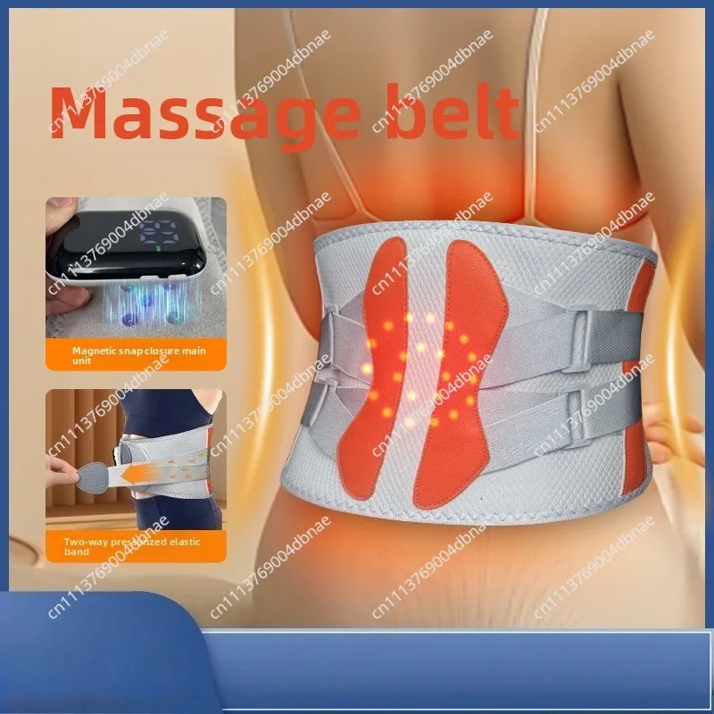 Heated Waist Belt, Hot Compress Infrared Double Motor Vibration Waist Massager Charging Multi-function Relaxation Warm Palace