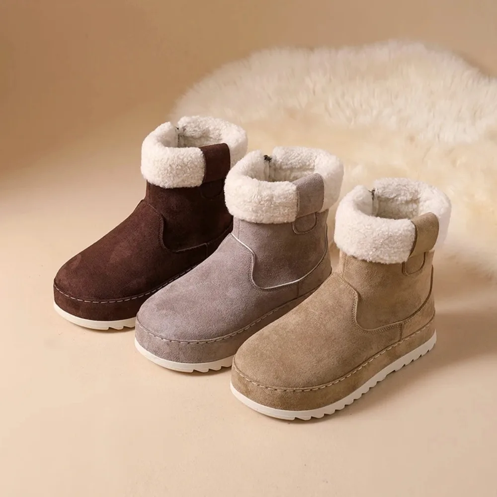 

2026 Snow boots, thick-soled, fleece-lined for warmth, versatile and height-increasing cotton shoes, 4682-1