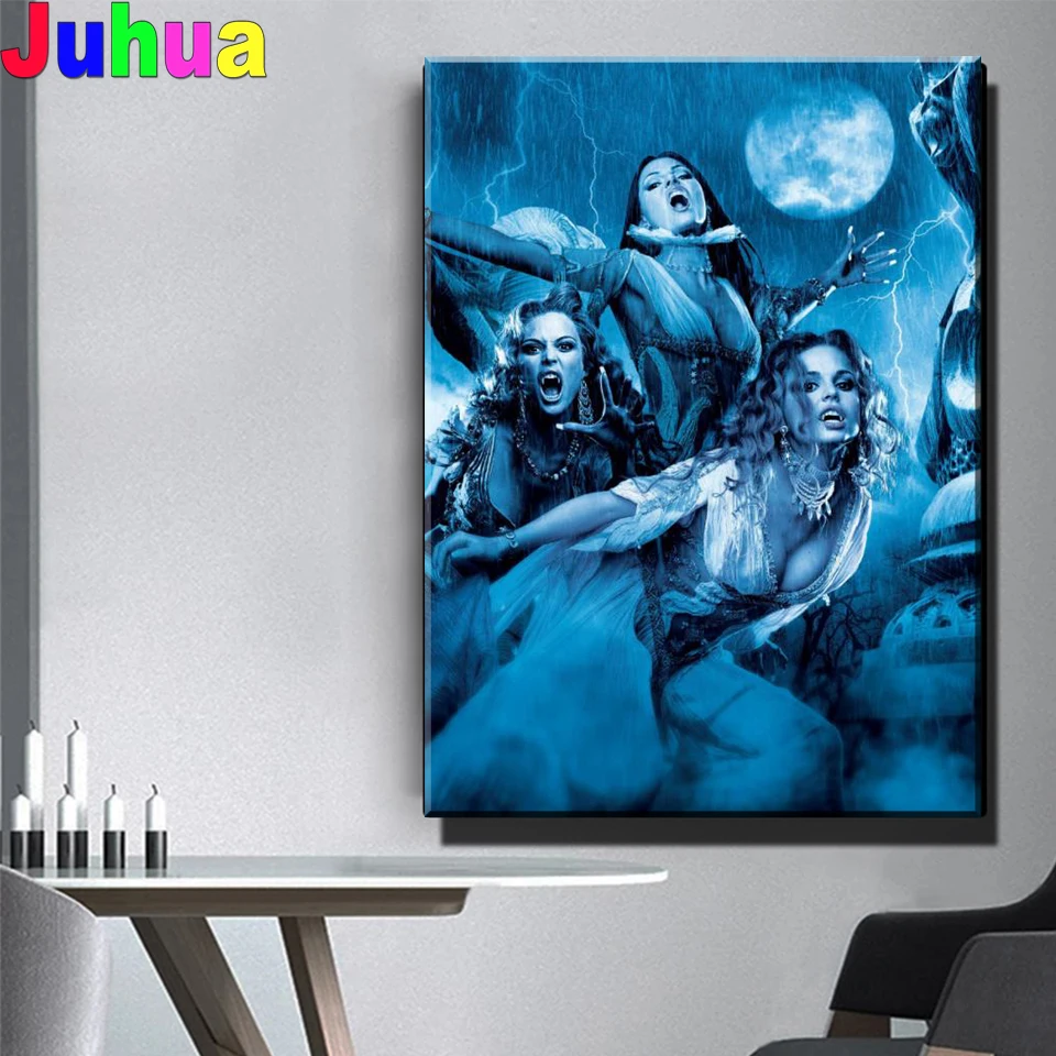 Van Helsing Vampire diamond painting full square/round diamond embroidery mosaic Three Woman 5d diy Handmade 2022 New Gift,