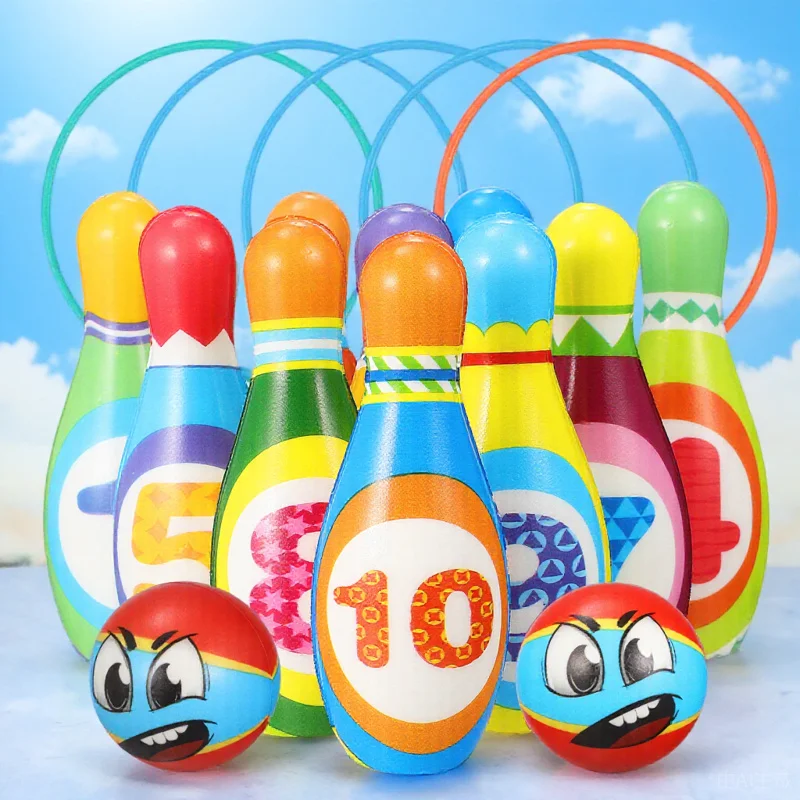 

1Set Bowling Pin Set Number Identification Durable Material Outdoor Indoor Educational Family Party Game Bowling Set