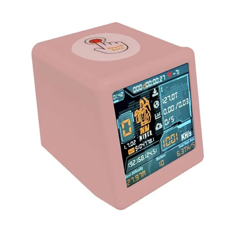 

ABKQ-Smart Gift Home Desktop Clock 1000KH/S Hashrate NM TV Nmminer+ Nerdminer+ V2 ESP32 BTC SOLO Lottery Miner