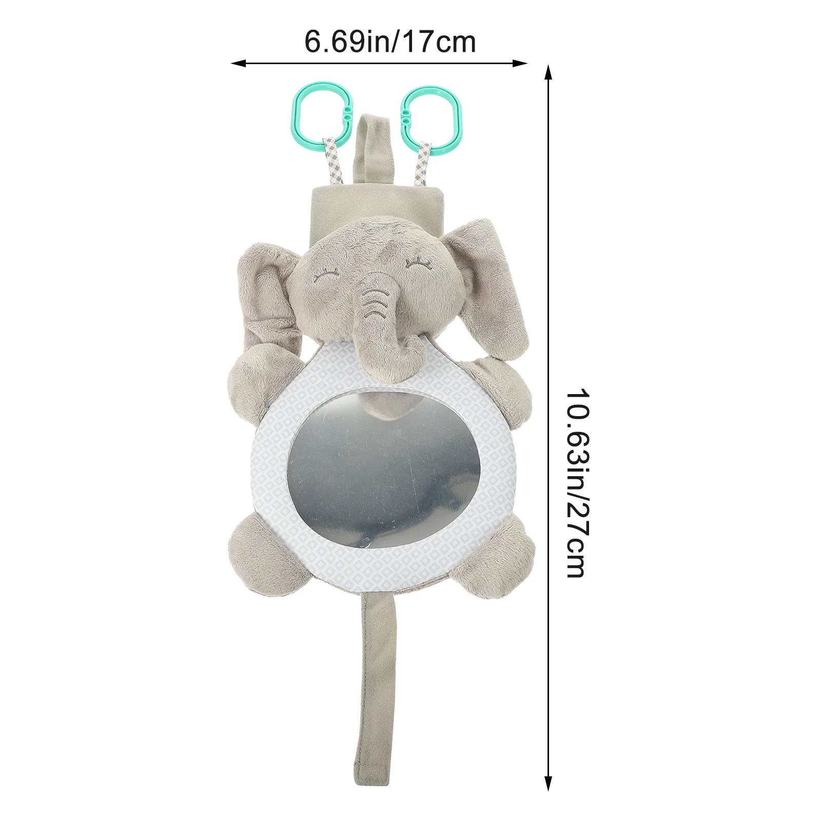 Baby-Lachspiegel in Tierform, verdortierender Spiegel für Kinder, Kleinkinder, Kleinkinder, Entwickler der Neugier, sicheres, unzerbrechliches Material, Grau