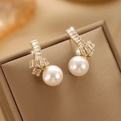 New European and American Fashion Ethnic Style Knot Imitation Pearl Earrings Women's Gift Holiday Wearing Jewelry Earrings 2025