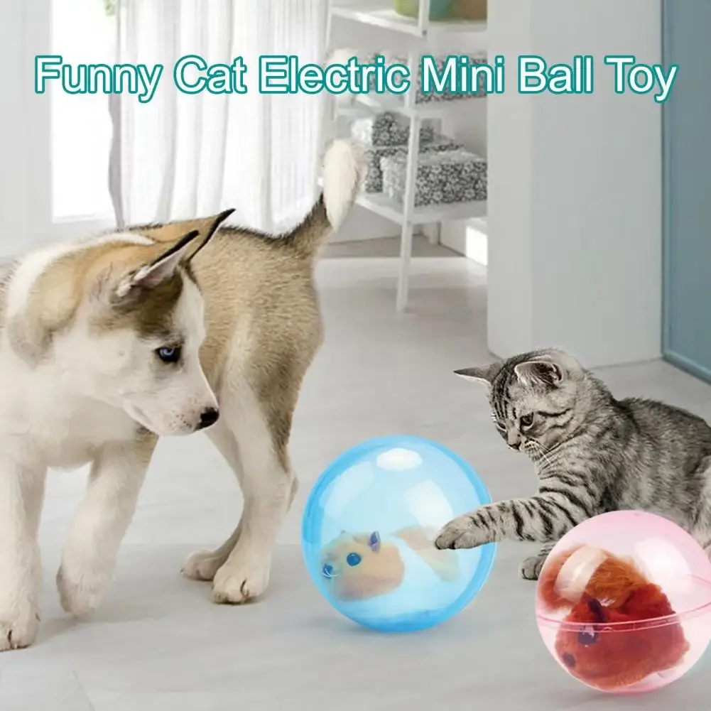 Electric Rabbit Rolling Ball Pet Toy Interactive Cat Simulation Hamster Electric Rolling Ball Cat Toy Teaser Ball Cat Supplies