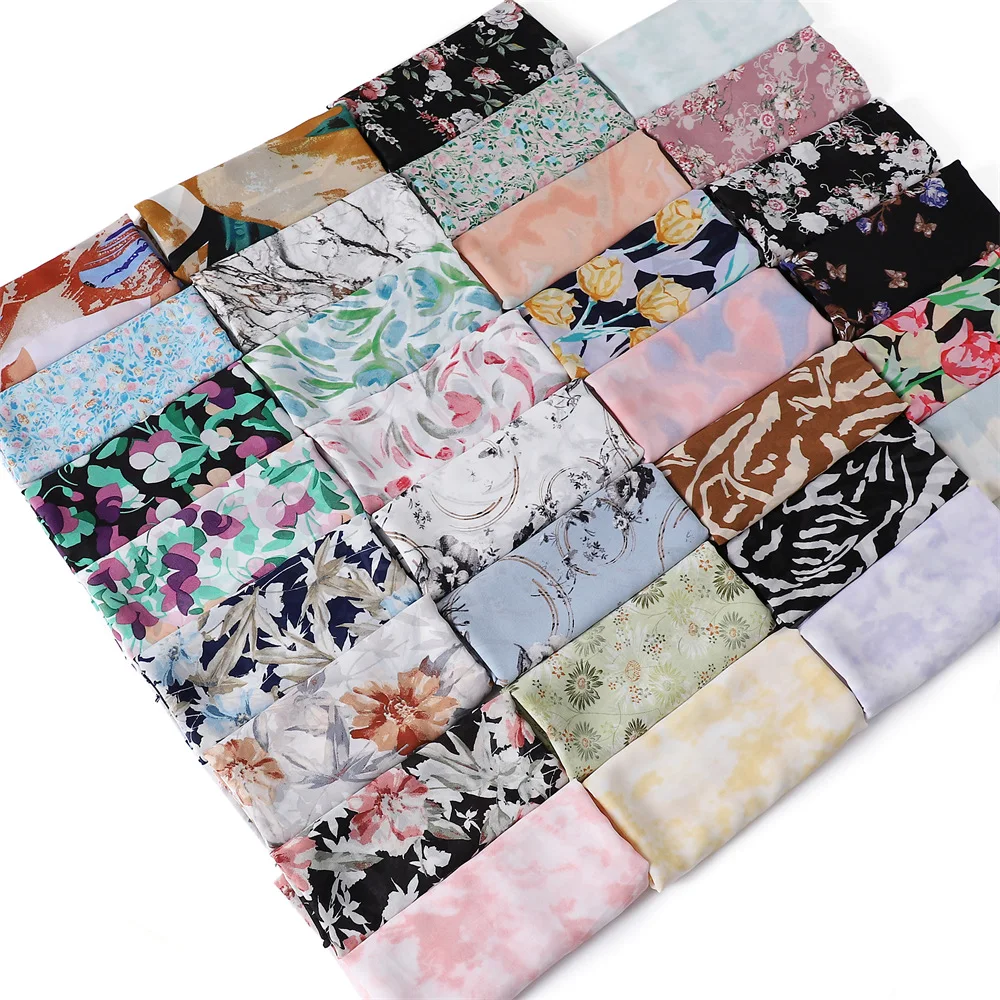 New Flower Printed Chiffon Scarf Malaysian Popular Patterned Headscarf High Quality Long Shawls Muslim Women Summer Hijab Wraps