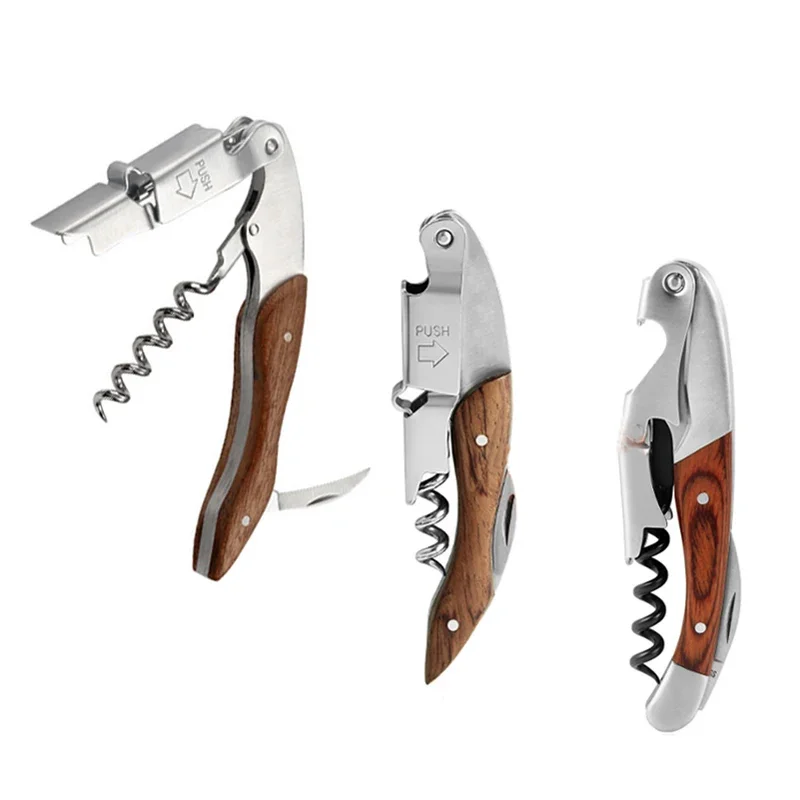 

Wood Handle Professional Wine Opener Multifunction Portable Screw Corkscrew Wine Bottle Opener Cook Tools