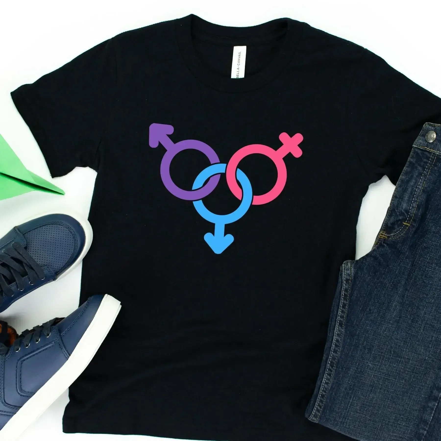 Bisexual Gender Signs T Shirt Bi Pride Flag LGBT