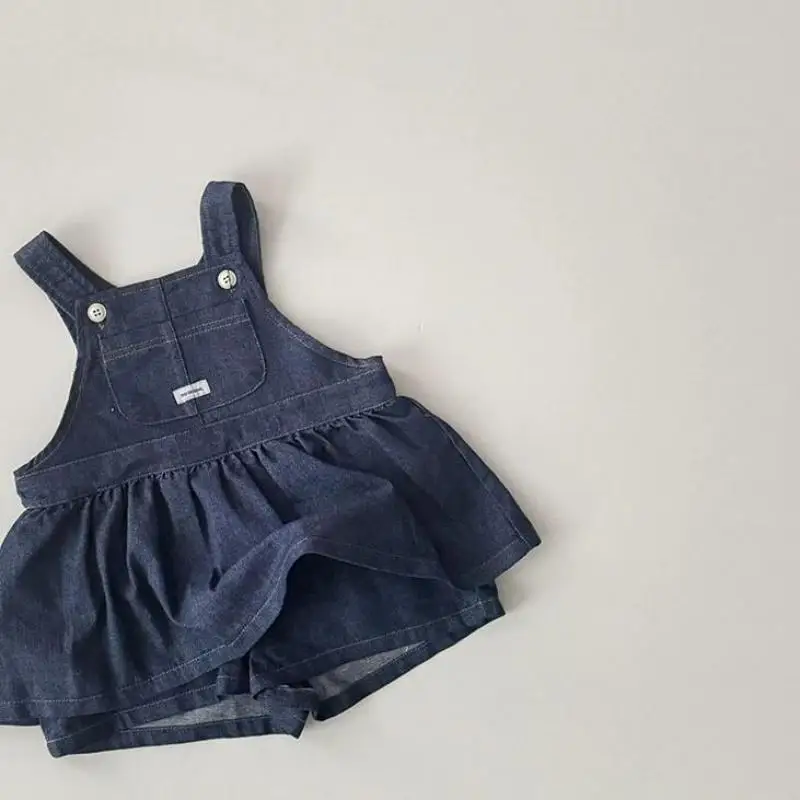 

Infant Girl Cute Denim Culottes Toddler Boys Loose Overalls Kids Clothes 2025 Autumn New Baby Sleeveless Denim Strap Dress
