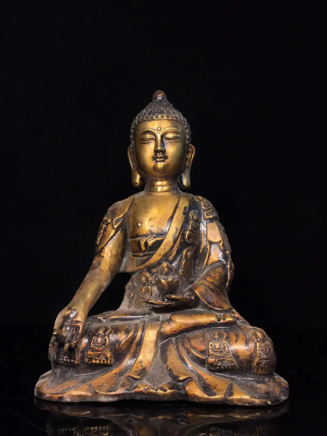 Old Ming Dyansty(Yong Le) copper Buddha statue,Handmade，#02