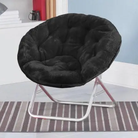 

Adult Faux Fur Saucer Chair (1, Black) Acrylic nordic chair Stool chair Dining chairs White folding chairs Metal chair Fabric