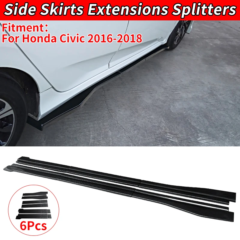 

For Honda Civic 2016-2018 Car Accessories Side Skirt Extension Splitters Apron Lip Splitter Winglet Anti-Collision Protection