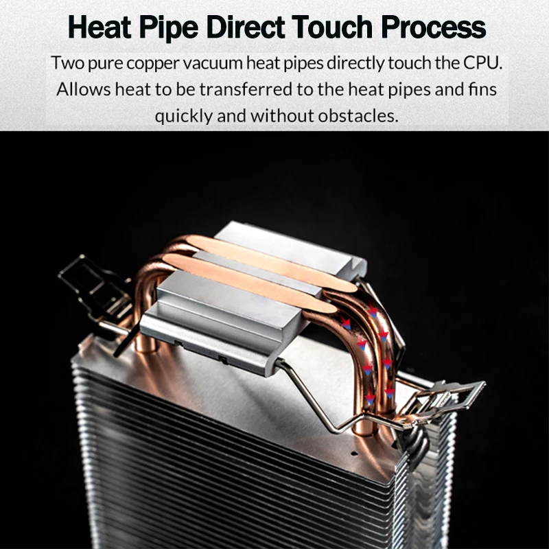 Jonsbo CR1200 CPU Cooler 2 Heat Pipe Tower RGB Colorful Light Effect 9cm Fan PC Radiator For LGA115X 1200 1700 AM4 AM5 image 2