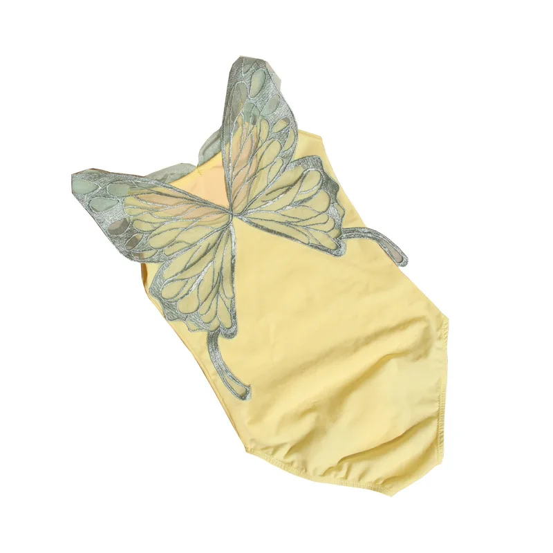 لينة ومريحة للأطفال الباليه ممارسة ارتداء فراشة الجنية الفتاة منتفخ تنورة مجموعة الصيف Strappy الجمباز يوتار #6