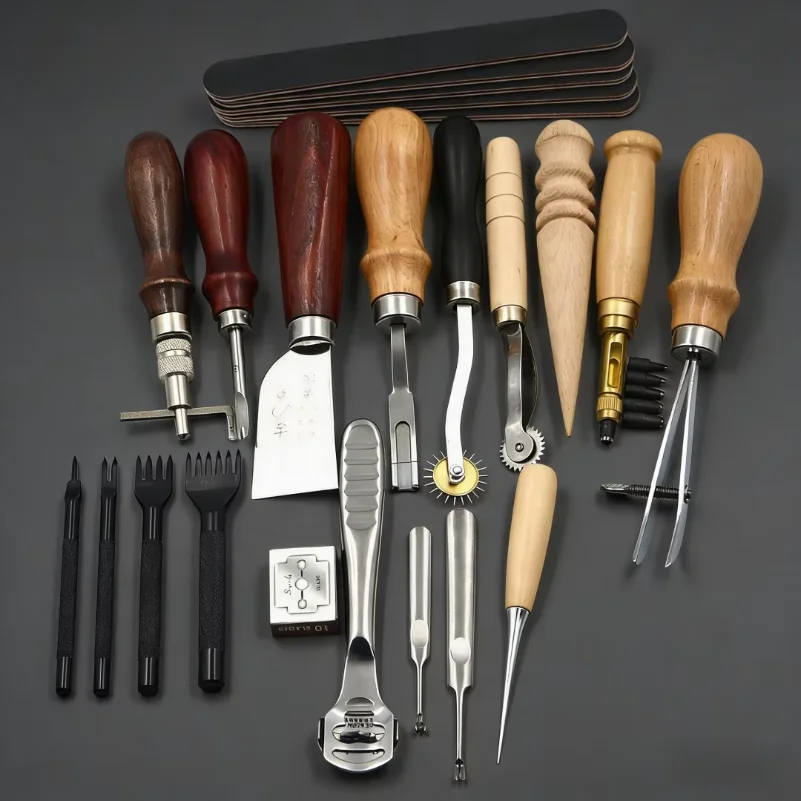 Leather tool set DIY handmade leather sewing set art 18 kinds of multifunctional leather repair and production tools