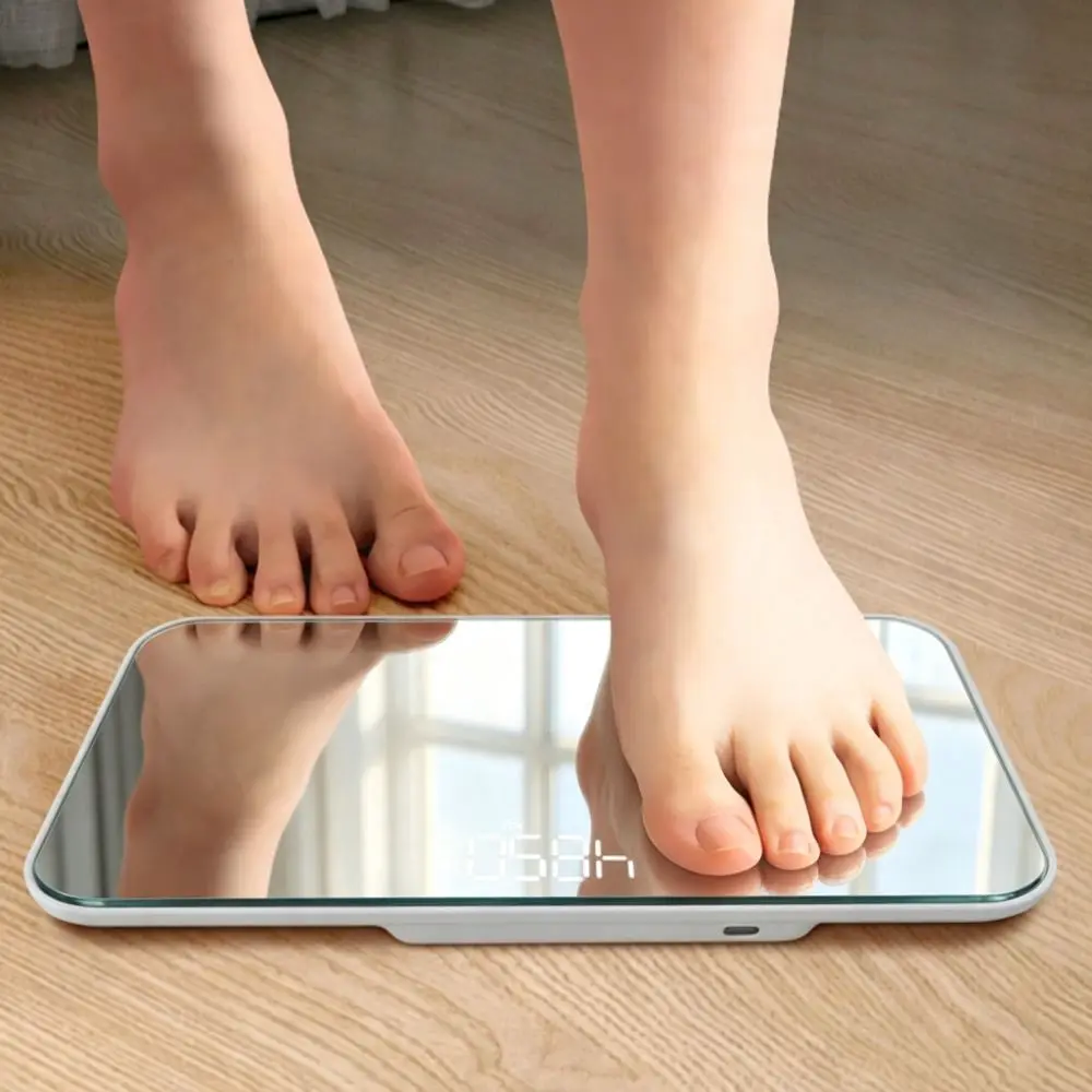 Smart Accurate Electronic Scale Portable Rechargeable Digital Scale Mini Size Mirror Surface Smart Scale Home Use