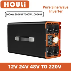 HOULI Inverter 12v 220v pure sinewave 6000W 7000W 10000W voltage converter 12v current transformer in 220v