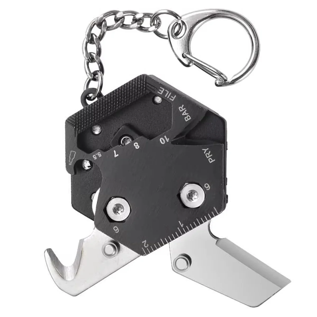 AA98 Multifunctional Hexagon Coin Outdoor EDC Key Chain Tool Folding Coin Knife Keychain Screwdriver Pocket Fold Mini