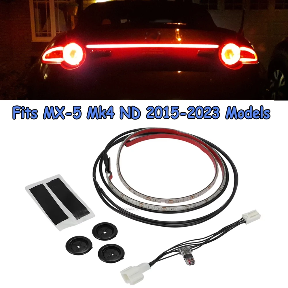Aggiornamento Per Mazda MX-5 Miata Mk4 ND 2015-2023 LED Rosso Coperchio del Bagagliaio Striscia Facile installazione Nuovo Arrivo LED Bagagliaio Posteriore Kit Luce di Striscia