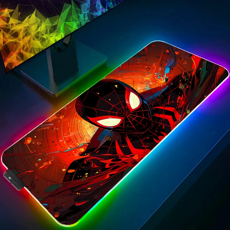 لوحة ماوس خفيفة ملونة RGB Spider-Man تخلق جوًا رياضيًا حالمًا يجب اقتناؤه للاعبين لوحة ماوس LED رائعة ومتينة #6