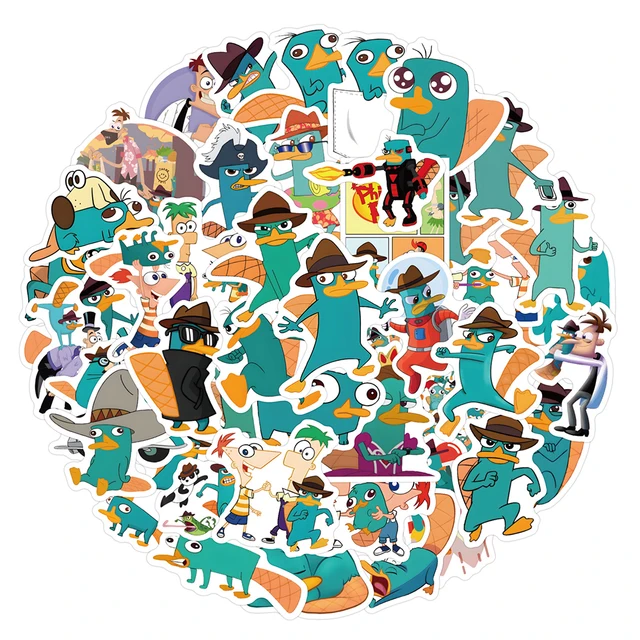 10/30/50 sztuk śliczne Disney Phineas i Ferb Perry dziwaczka naklejki dla dzieci wodoodporny DIY Laptop telefon samochód Kawaii Anime naklejka