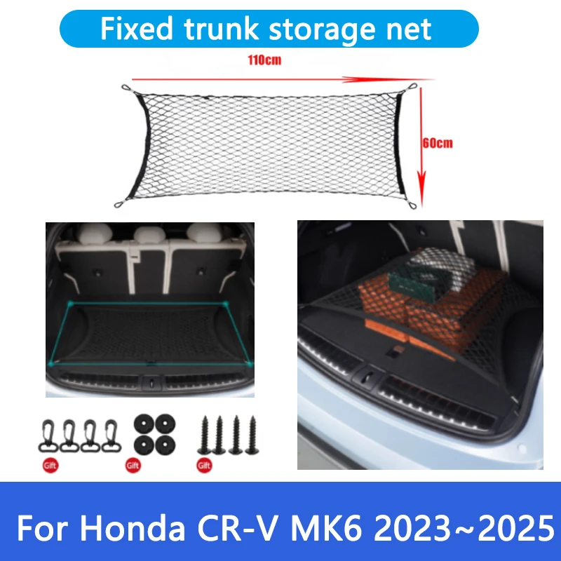 

Car Trunk Net For Honda CR V 2023 CRV CR V MK6 2024 2025 Boot Trunk Net Elastic Upgraded Double Layer Organizer Sticker Parts