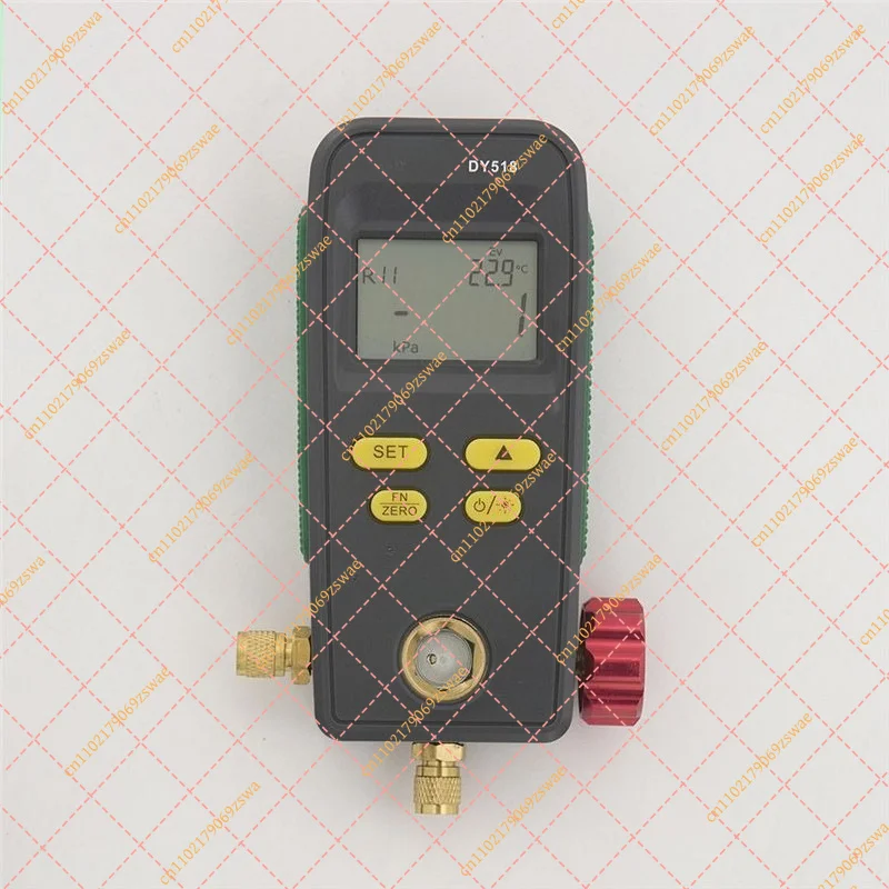 Digital Manifold Gauge Set for Car AC, Refrigerant Pressure & Temperature Tester with Vacuum Function