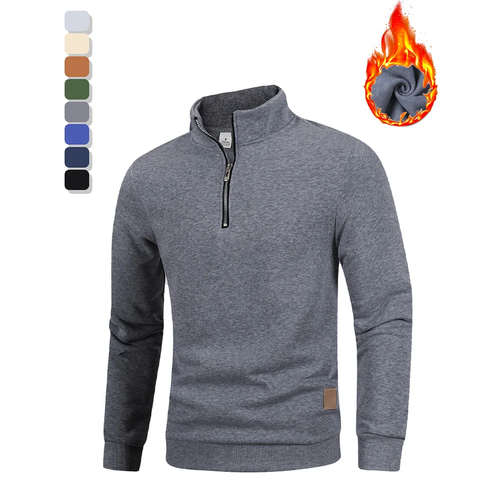 الخريف الرجال نصف سستة الوقوف طوق البلوفرات سليم صالح خفيفة الوزن طويلة الأكمام سترة الرجال بلوزات غير رسمية ملابس الشارع الشهير #5