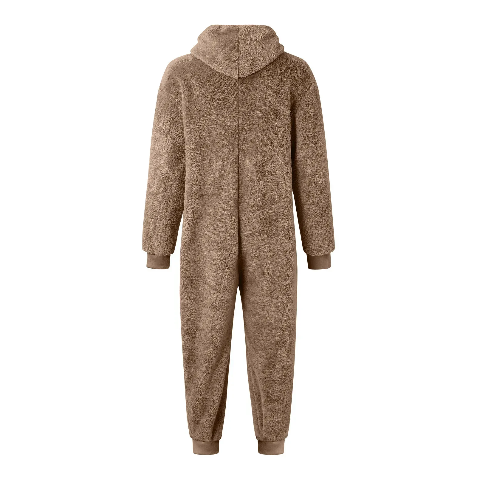 Pigiama invernale caldo in pile per uomo Peluche con cerniera Tutina soffice con cappuccio Indumenti da notte One Piece Sleep Lounge Pigiama Tute