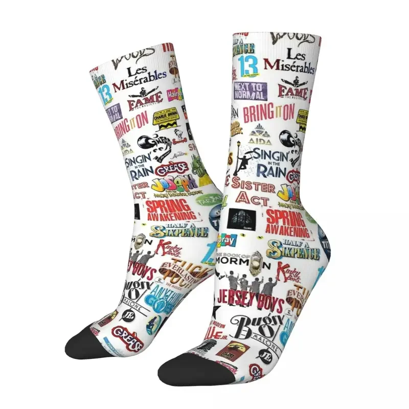 

Broadways Musical Theatre Logos Men Women Round neck Socks Outdoor Novelty Spring Summer Autumn Winter Stockings Gift