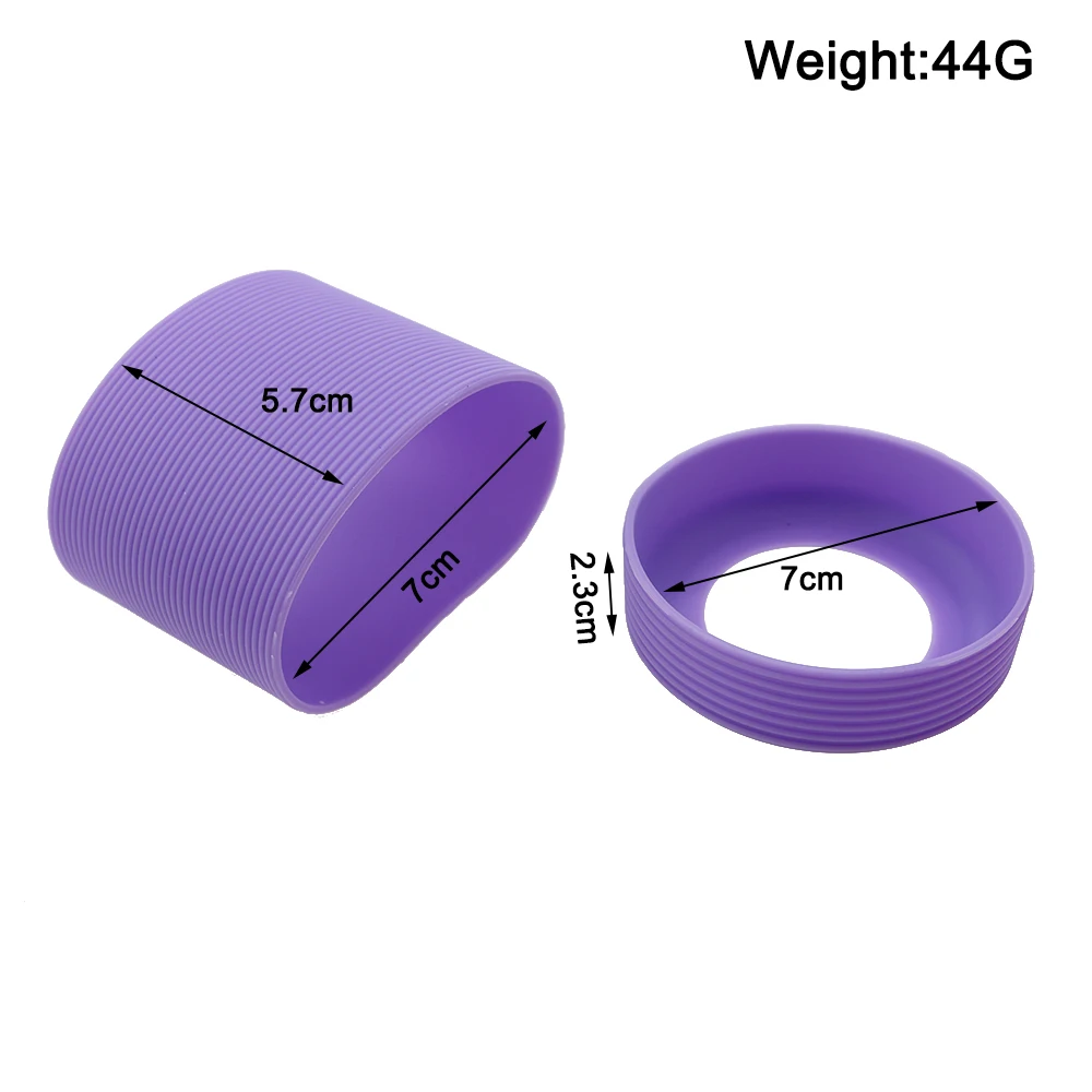 2Pc/Set  7cm  15 Colour Threaded Soft Silicone Cup Sleeve Bottom Heat Insulated Resistant Ring  Sheath Anti Slip Good Toughness