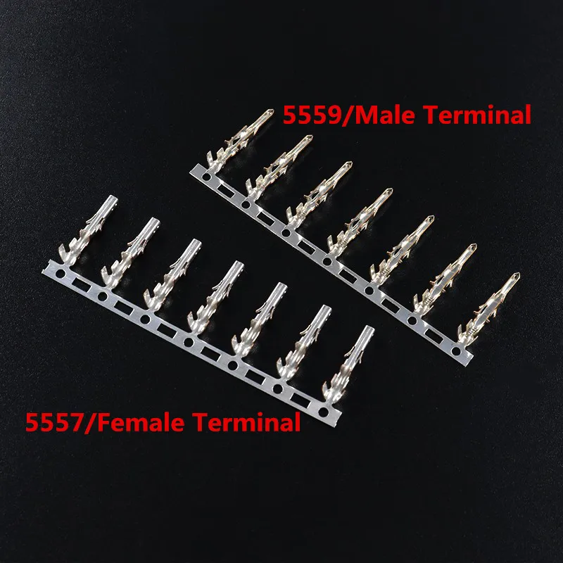 100pcs/lot Copper Crimp Terminal For Connector 5557-R 5559-P, metal pin for 4.2mm 5557 5559 connector