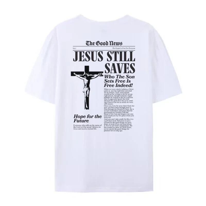 Women Retro Fashion Jesus Bible Verse T-Shirt Unisex Oversized Harajuku Streetwear Graphic Tees Christian Shirt Faith Tops Gifts