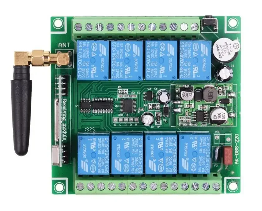 نظام تبديل جهاز تحكم عن بعد لاسلكي ، جهاز إرسال واستقبال ، 24 فولت ، 36 فولت ، جهاز ترحيل 8CH ، NC ، NO COM ، RF ، DC 12 فولت ، 24 فولت