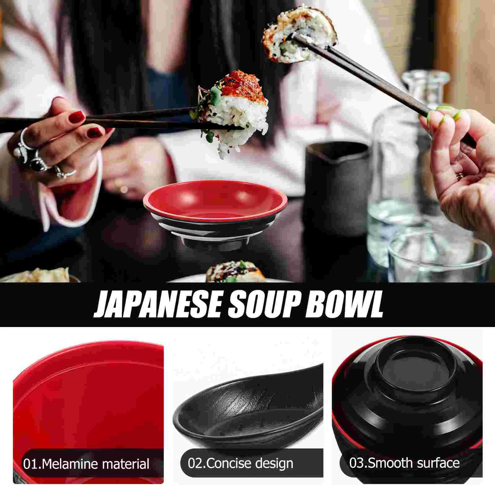 1 Set of Household Rice Bowl Japanese Restaurant Miso Soup Bowl Melamine Japanese Food Bowl serving bowls for entertaining