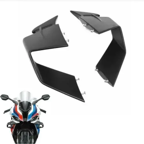 For BMW S1000RR M1000RR 2019 2020 2021 2022 Matte Black Front Spoiler Fxed Wind Winglets