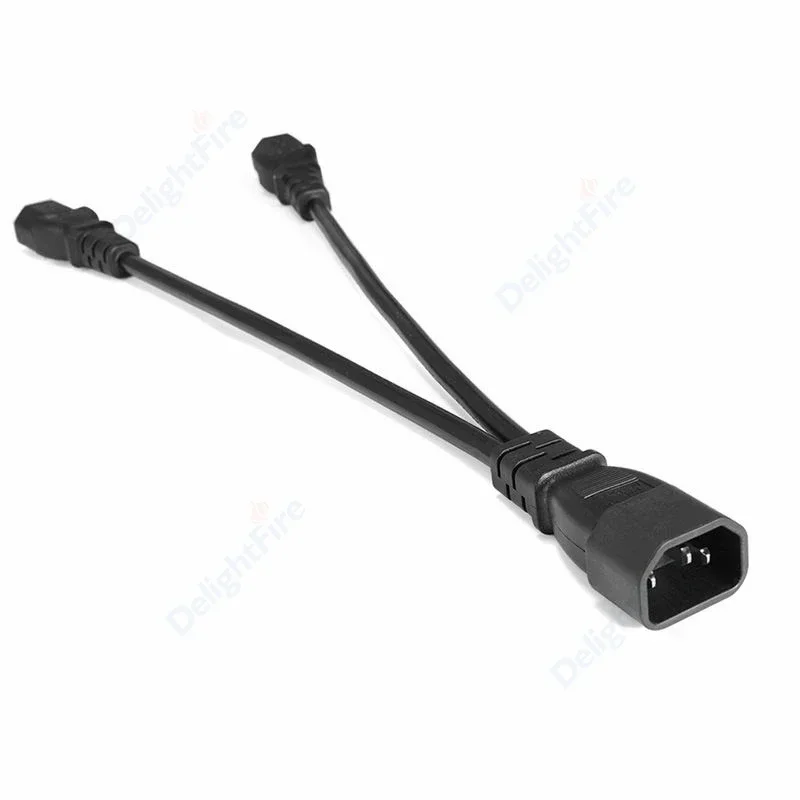 IEC C14 to C13 Extension Cord 1 Male to 2 Female Splitter Cable PDU C14 C13 Power Extension Cable For UPS PC Computer Monitor