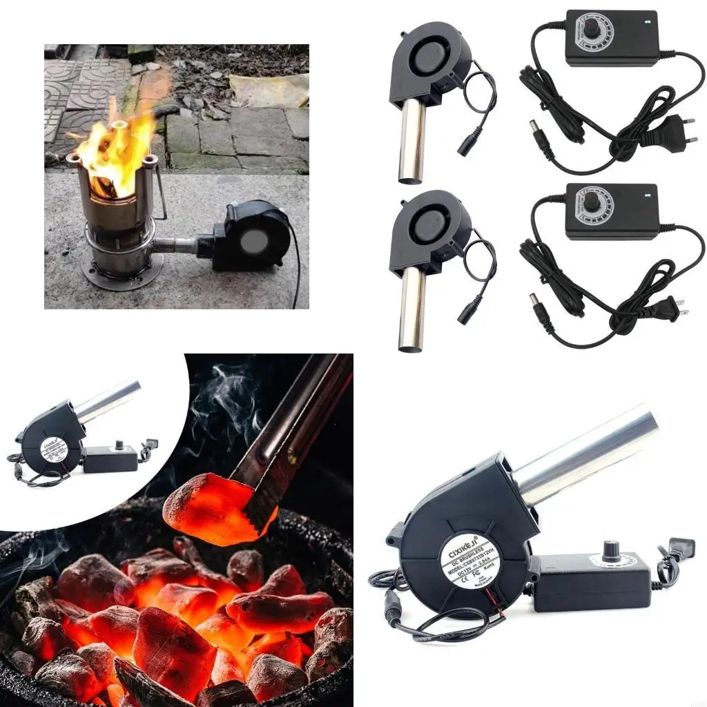 

US/EU Plug BBQ Air Blower Portable BBQ Fan Air Blower Handheld Barbecue Air Fan Lightweight Portable Fan Outdoor