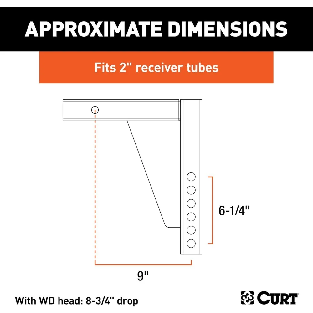 وصلة توزيع وزن جهاز الاستقبال مقاس 2 بوصة مع قطرة 8-3/4 بوصة