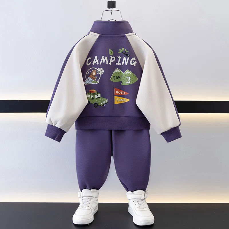 

Baby Boys Zipper Jacket+Pants 2pc/set Boy Clothes Suits Spring Fashion Cartoon Casual Tracksuit Outfits Boutique Children's Wear