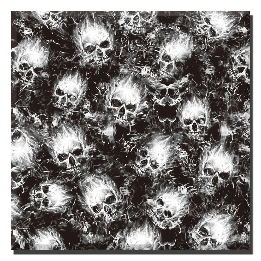 Hydrographics Width 100CM Water Transfer Printing Film Flame Skull Pattern Hydro Dip Print Film