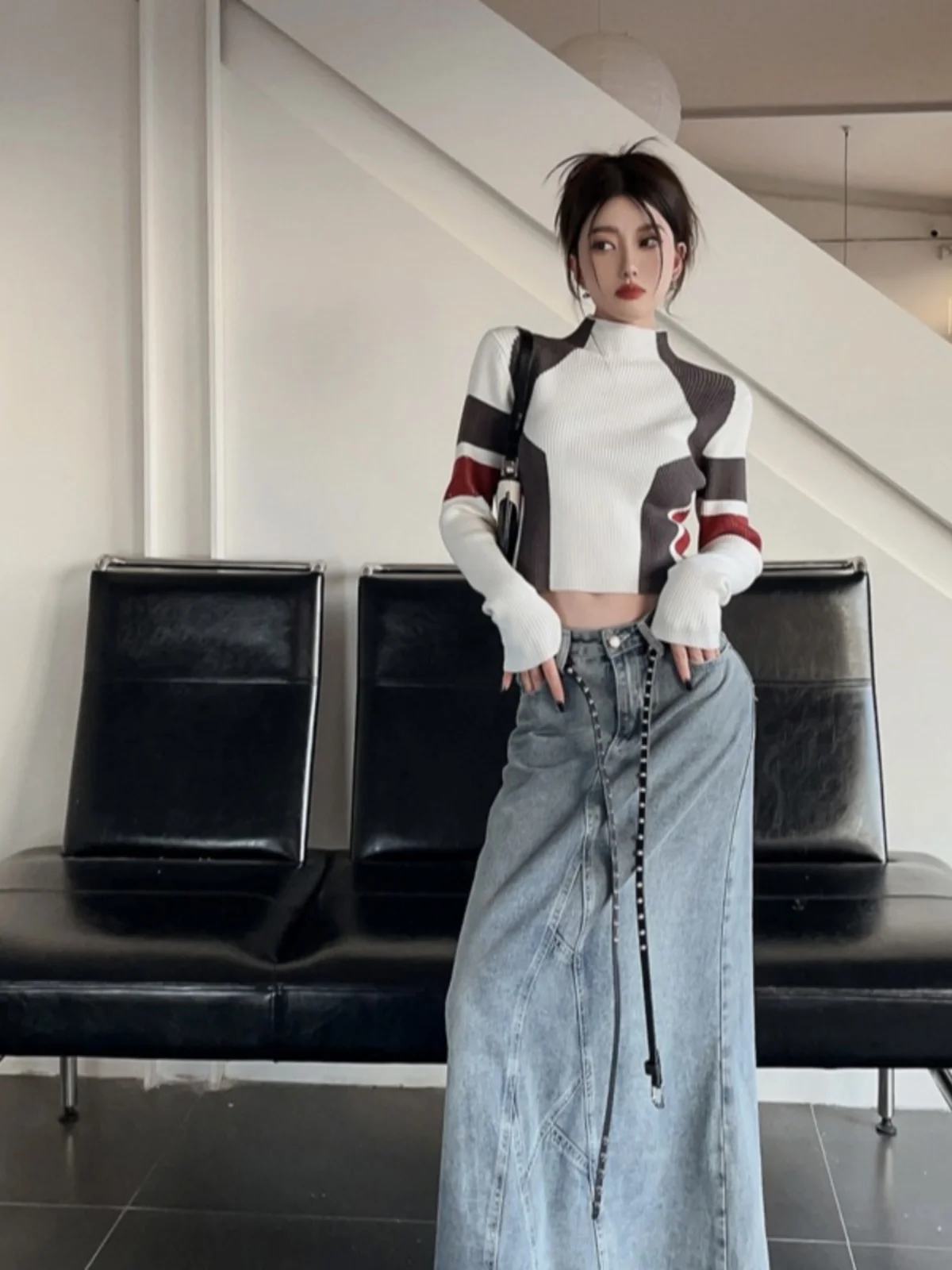 

Sweaters Jumpers Pullovers Women New Style Sport Turtleneck Back Athletic Colorful Daily Warm Streetwears Performance Active Fit