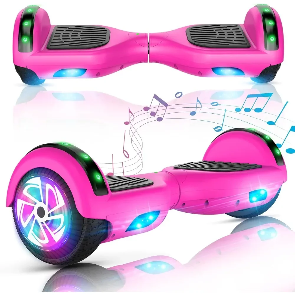 

Scooter with Corlorful LED Lights,6.5" Wheels, Dual 300W Motor Scooter for Kids Girls Boys Adults, All Ages