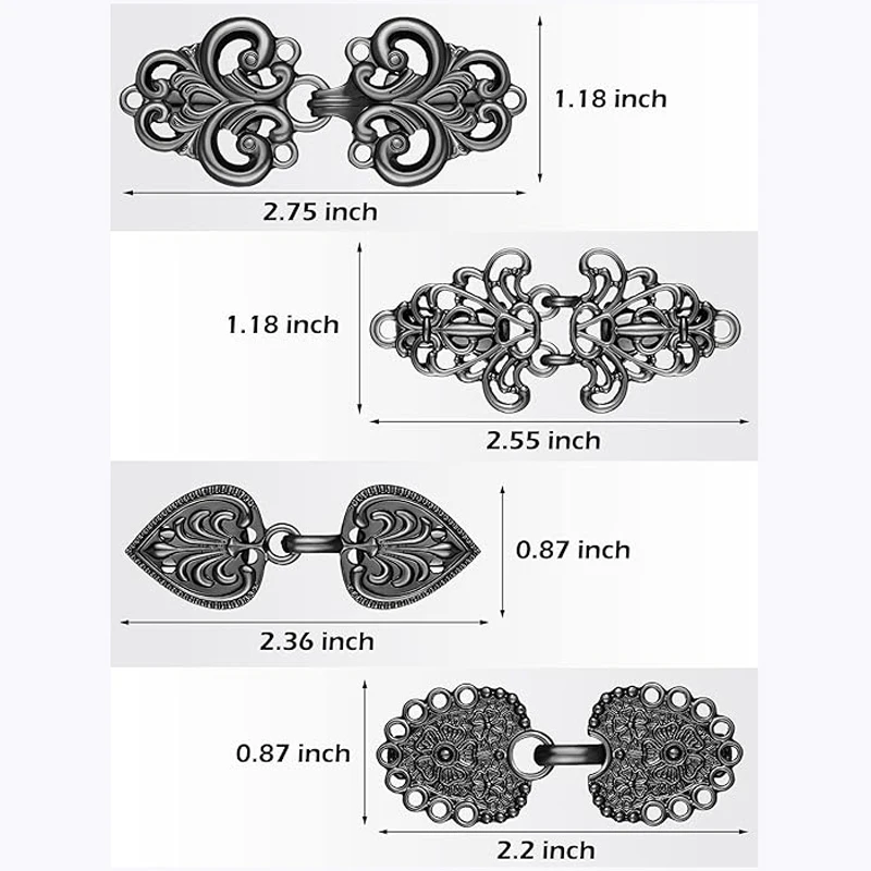 4 Pieces Vintage Sweater Swirl Clip Cape Cloak Retro Cardigan Clip Shawl Collar Clasp Dress Shirt Brooch Clips for Girl Women