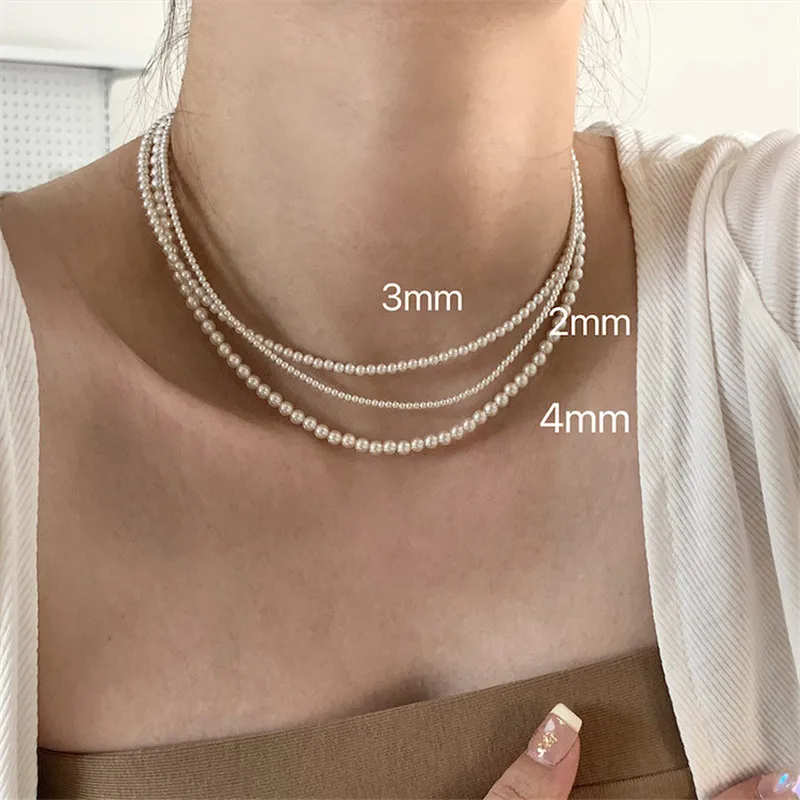 

Round Shape Pearl Necklace European And American Style Personality, Fashion Collarbone Chain Ms Girl Travel Wedding Accessories