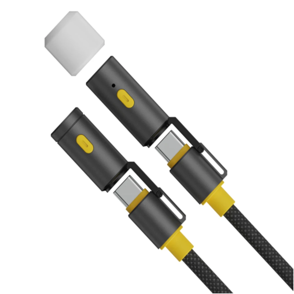 كابل شحن متعدد USB C بقدرة 240 وات مع ولاعة وإضاءة LED، سلك شحن سريع للهاتف، سلك شاحن متعدد للتخييم والضوء