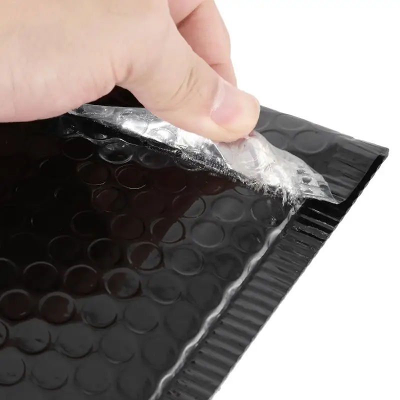 50pcs Bolha Mailers Acolchoado Envelopes Pérola Filme Presente Correio Envelope Saco Para Revista Livro Forrado Mailer Auto Selo Preto