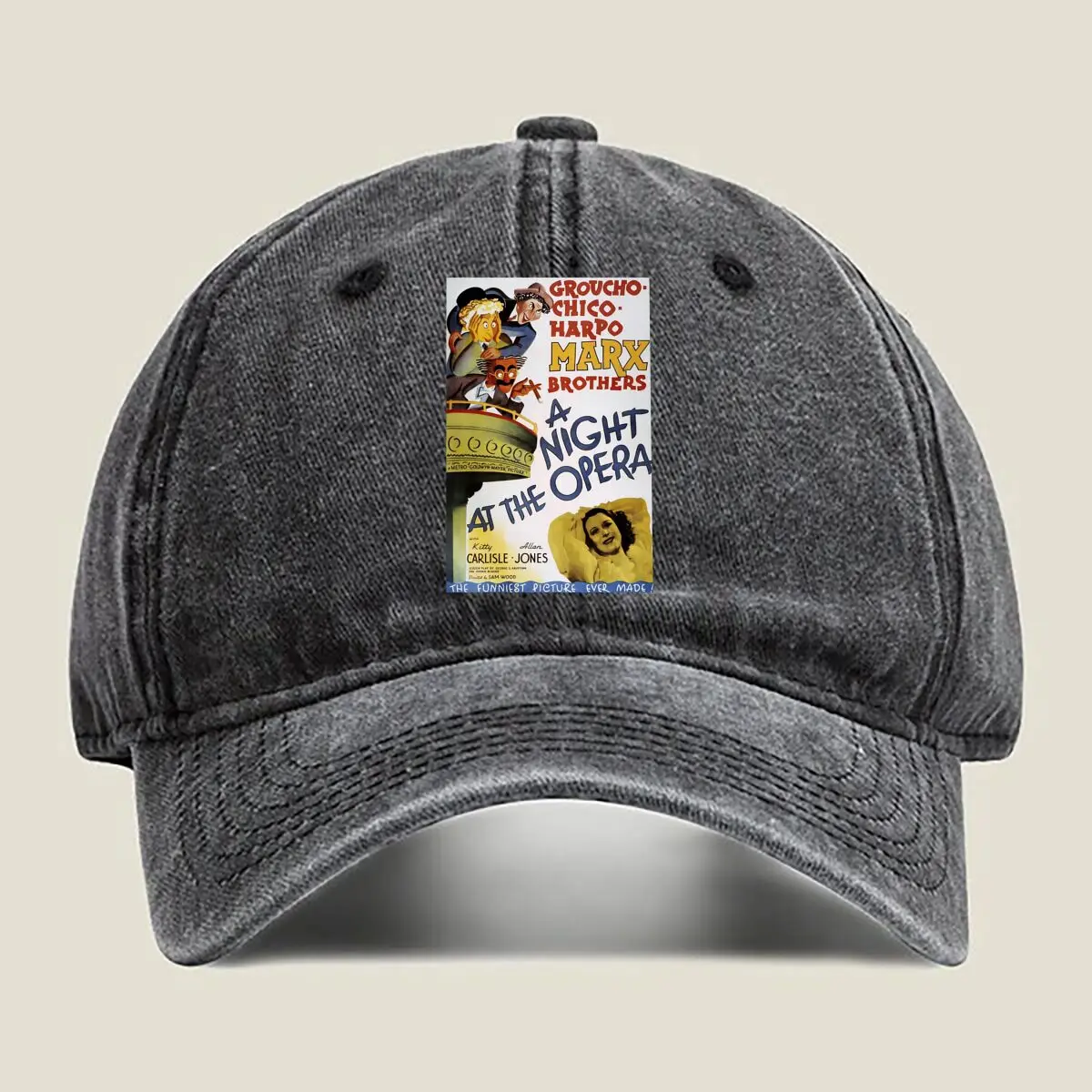 

Marx Brothers Opera Movie Poster Art Print Washed Baseball Cap