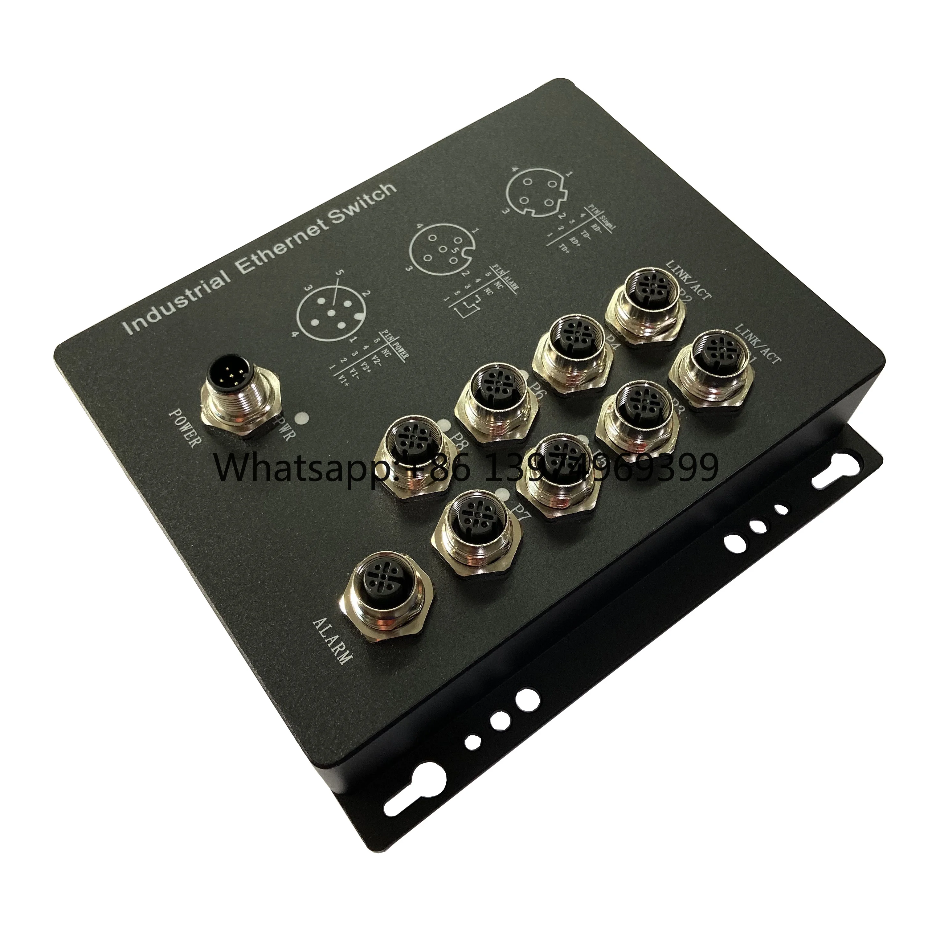 InMax Waterproof Ethernet Switch Ip54 Ip65 Ip67 On-board 8 Port M12 Railway Switch Industrial Ethernet Network Switch